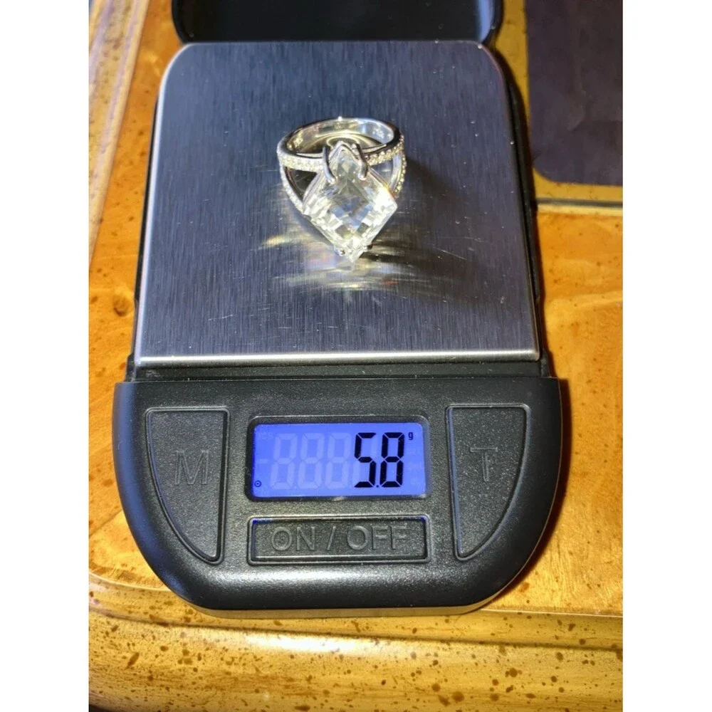 Natural Brazilian White Quartz Sterling Silver Cocktail Ring Size 6